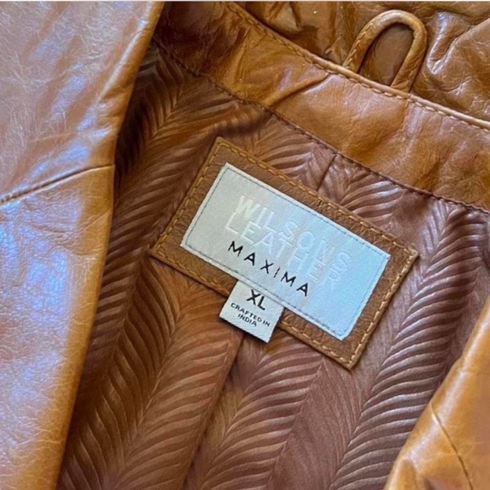 Western Vintage Wilsons Leather Jacket in Cognac Brown - Picture 4 of 7